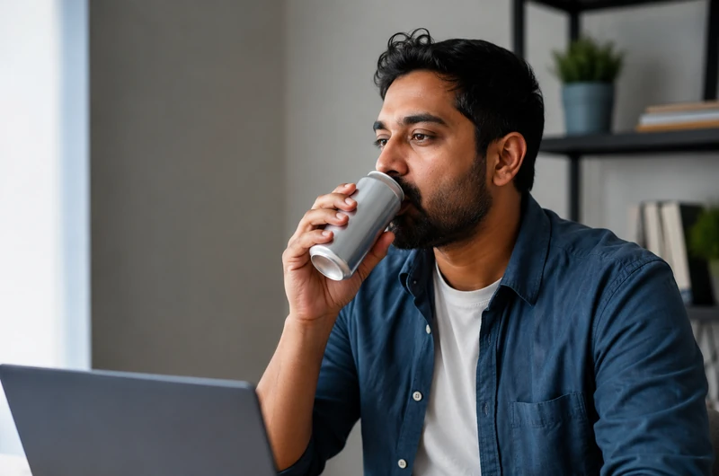 Você sente ansiedade e usa energético para vencer o cansaço? Entenda como a cafeína pode piorar palpitações, insônia, irritabilidade e pensamentos acelerados.
